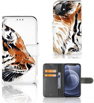 B2Ctelecom Hoesje met Tekst Apple iPhone 12 Mini Telefoon Hoesje Tiger