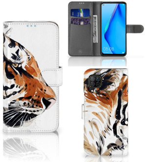 B2Ctelecom Hoesje met Tekst Huawei P40 Lite Telefoon Hoesje Tiger