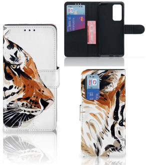 B2Ctelecom Hoesje met Tekst Huawei P40 Telefoon Hoesje Tiger