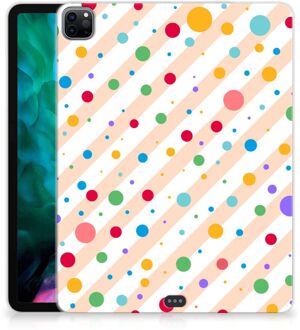 B2Ctelecom Hoesje met Tekst iPad Pro 12.9 (2020) | iPad Pro 12.9 (2021) Siliconen Back Case Dots met doorzichte zijkanten