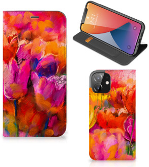 B2Ctelecom Hoesje met Tekst iPhone 12 | iPhone 12 Pro Smart Cover Tulips