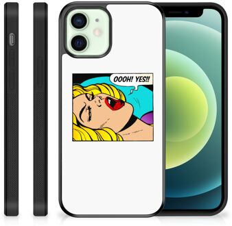 B2Ctelecom Hoesje met Tekst iPhone 12 Mini Silicone Back Case met Zwarte rand Popart Oh Yes