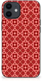 B2Ctelecom Hoesje met Tekst iPhone 12 Pro | 12 (6.1") GSM Hoesje met Zwarte rand Batik Red