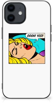 B2Ctelecom Hoesje met Tekst iPhone 12 Pro | 12 (6.1") Silicone Back Case met Zwarte rand Popart Oh Yes