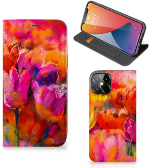 B2Ctelecom Hoesje met Tekst iPhone 12 Pro Max Smart Cover Tulips