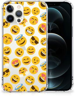 B2Ctelecom Hoesje met Tekst iPhone 12 Pro Max Telefoonhoesje  met doorzichtige rand Emoji