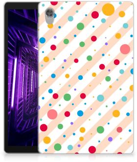 B2Ctelecom Hoesje met Tekst Lenovo Tab M10 HD (2de generatie) Siliconen Back Case Dots met doorzichte zijkanten