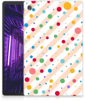 B2Ctelecom Hoesje met Tekst Lenovo Tab M10 Plus Siliconen Back Case Dots met doorzichte zijkanten