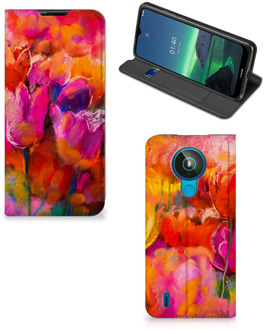 B2Ctelecom Hoesje met Tekst Nokia 1.4 Smart Cover Tulips