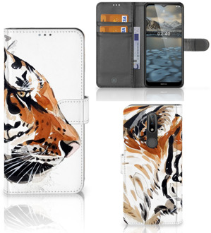 B2Ctelecom Hoesje met Tekst Nokia 2.4 Telefoon Hoesje Tiger