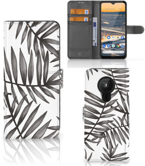 B2Ctelecom Hoesje met Tekst Nokia 5.3 Wallet Case Leaves Grey