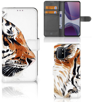 B2Ctelecom Hoesje met Tekst OnePlus 8T Telefoon Hoesje Tiger