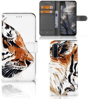 B2Ctelecom Hoesje met Tekst OnePlus Nord Telefoon Hoesje Tiger