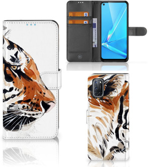 B2Ctelecom Hoesje met Tekst OPPO A72 | OPPO A52 Telefoon Hoesje Tiger