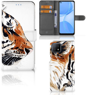 B2Ctelecom Hoesje met Tekst OPPO A73 5G Telefoon Hoesje Tiger