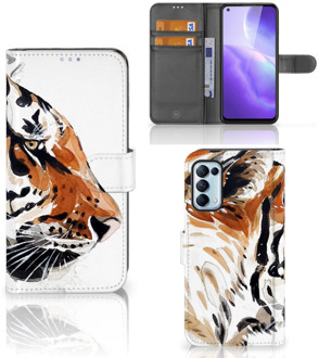 B2Ctelecom Hoesje met Tekst OPPO Find X3 Lite Telefoon Hoesje Tiger