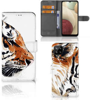 B2Ctelecom Hoesje met Tekst Samsung Galaxy A12 Telefoon Hoesje Tiger