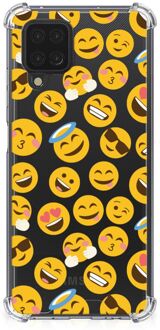 B2Ctelecom Hoesje met Tekst Samsung Galaxy A12 Telefoonhoesje  met doorzichtige rand Emoji