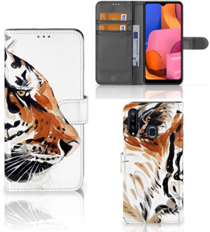 B2Ctelecom Hoesje met Tekst Samsung Galaxy A20s Telefoon Hoesje Tiger