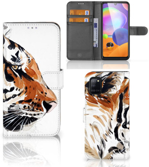 B2Ctelecom Hoesje met Tekst Samsung Galaxy A31 Telefoon Hoesje Tiger