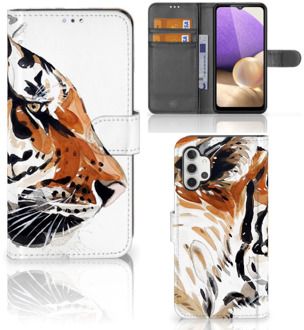 B2Ctelecom Hoesje met Tekst Samsung Galaxy A32 4G Telefoon Hoesje Tiger