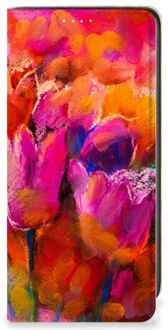 B2Ctelecom Hoesje met Tekst Samsung Galaxy A41 Smart Cover Tulips