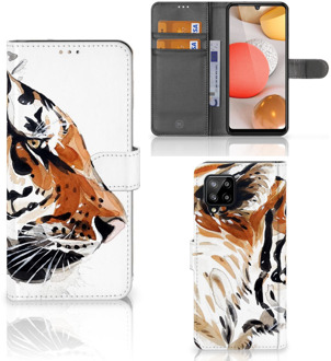 B2Ctelecom Hoesje met Tekst Samsung Galaxy A42 5G Telefoon Hoesje Tiger