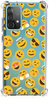 B2Ctelecom Hoesje met Tekst Samsung Galaxy A52 4G/5G Telefoonhoesje  met doorzichtige rand Emoji