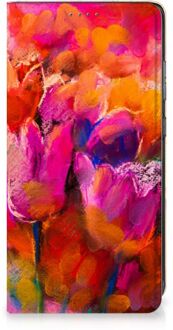 B2Ctelecom Hoesje met Tekst Samsung Galaxy A52 Smart Cover Tulips