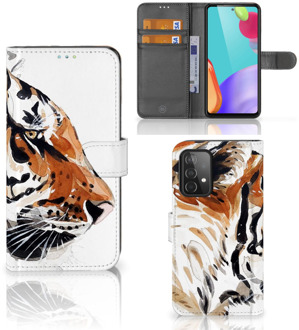 B2Ctelecom Hoesje met Tekst Samsung Galaxy A52 Telefoon Hoesje Tiger