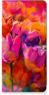 B2Ctelecom Hoesje met Tekst Samsung Galaxy A71 Smart Cover Tulips