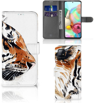 B2Ctelecom Hoesje met Tekst Samsung Galaxy A71 Telefoon Hoesje Tiger