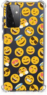 B2Ctelecom Hoesje met Tekst Samsung Galaxy A72 4G/5G Telefoonhoesje  met doorzichtige rand Emoji