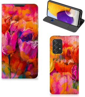 B2Ctelecom Hoesje met Tekst Samsung Galaxy A72 (5G/4G) Smart Cover Tulips