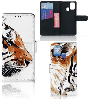 B2Ctelecom Hoesje met Tekst Samsung Galaxy M31 Telefoon Hoesje Tiger