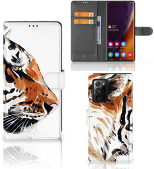 B2Ctelecom Hoesje met Tekst Samsung Galaxy Note20 Ultra Telefoon Hoesje Tiger