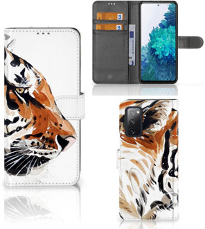 B2Ctelecom Hoesje met Tekst Samsung Galaxy S20FE Telefoon Hoesje Tiger