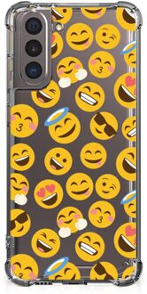 B2Ctelecom Hoesje met Tekst Samsung Galaxy S21 Telefoonhoesje  met doorzichtige rand Emoji