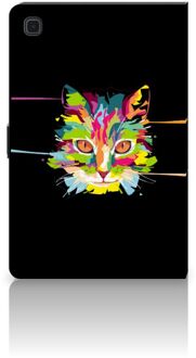 B2Ctelecom Hoesje met Tekst Samsung Galaxy Tab A7 (2020) Hoes met Standaard Cat Color