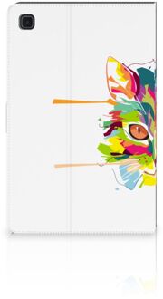 B2Ctelecom Hoesje met Tekst Samsung Galaxy Tab A7 (2020) Hoes met Standaard Cat Color