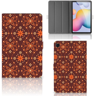 B2Ctelecom Hoesje met Tekst Samsung Galaxy Tab S6 Lite Hoesje met Magneetsluiting Batik Brown