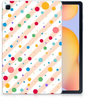 B2Ctelecom Hoesje met Tekst Samsung Galaxy Tab S6 Lite Siliconen Back Case Dots met doorzichte zijkanten