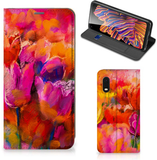 B2Ctelecom Hoesje met Tekst Samsung Xcover Pro Smart Cover Tulips