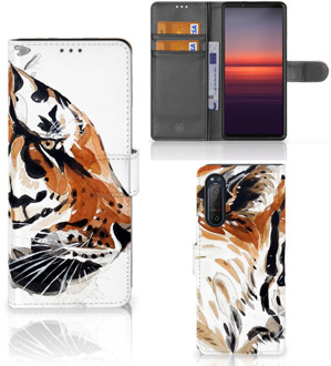 B2Ctelecom Hoesje met Tekst Sony Xperia 5II Telefoon Hoesje Tiger