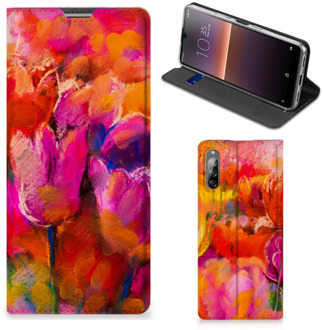 B2Ctelecom Hoesje met Tekst Sony Xperia L4 Smart Cover Tulips