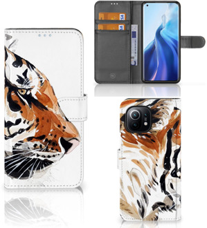 B2Ctelecom Hoesje met Tekst Xiaomi Mi 11 Telefoon Hoesje Tiger