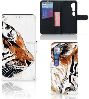 B2Ctelecom Hoesje met Tekst Xiaomi Mi Note 10 Pro Telefoon Hoesje Tiger