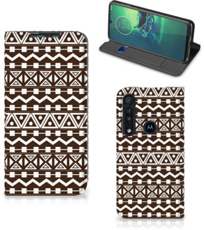 B2Ctelecom Hoesje Motorola G8 Plus Bookcase Aztec Brown