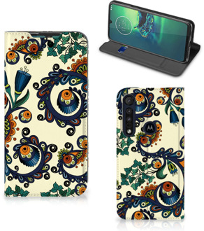 B2Ctelecom Hoesje Motorola G8 Plus Bookcase Barok Flower