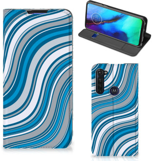 B2Ctelecom Hoesje Motorola Moto G Pro Book Case Golven Blauw